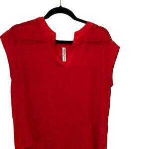 PerSeptian Concept Women's Flowy Red Blouse Top Size Small